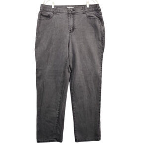 Catherines Womens Moderately Curvy Straight Jeans Gray Plus Size 16W Regular Fit